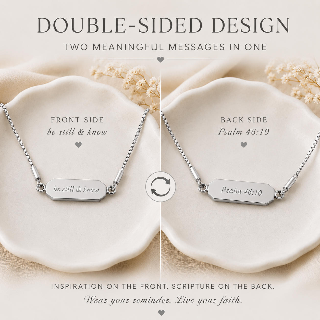 Be Still & Know Faith Flip Necklace