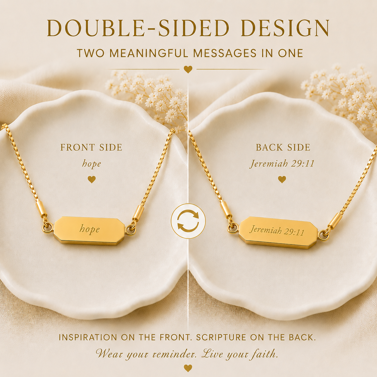 Hope Faith Flip Necklace
