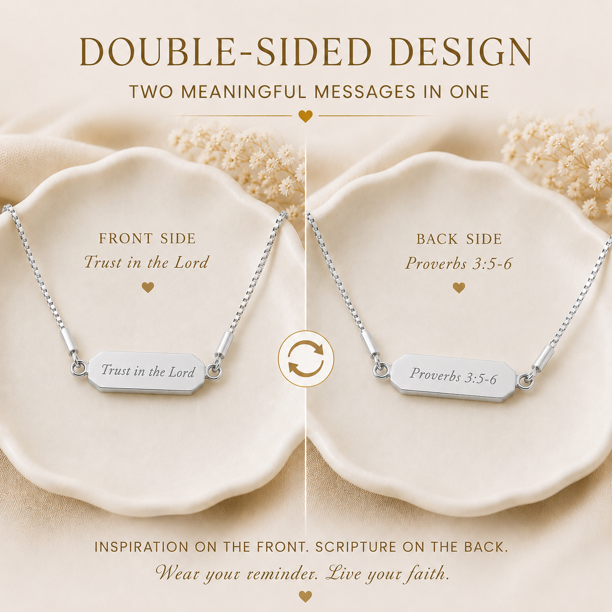 Trust in the Lord Faith Flip Necklace
