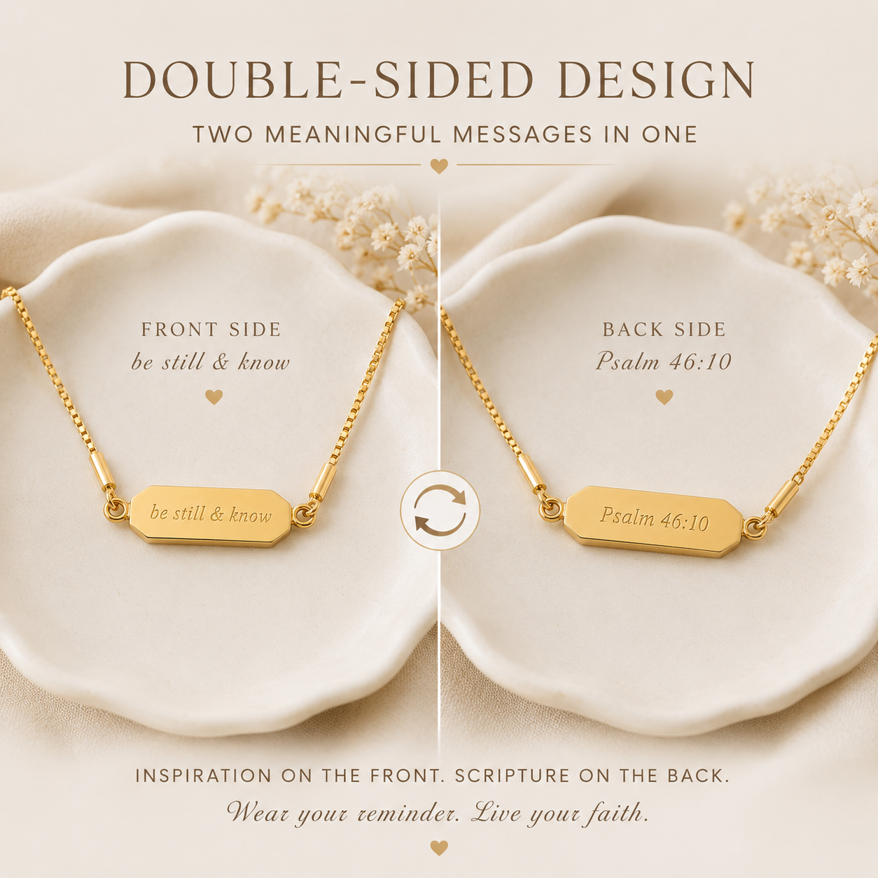 Be Still & Know Faith Flip Necklace