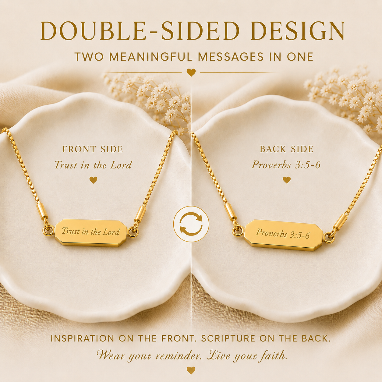 Trust in the Lord Faith Flip Necklace